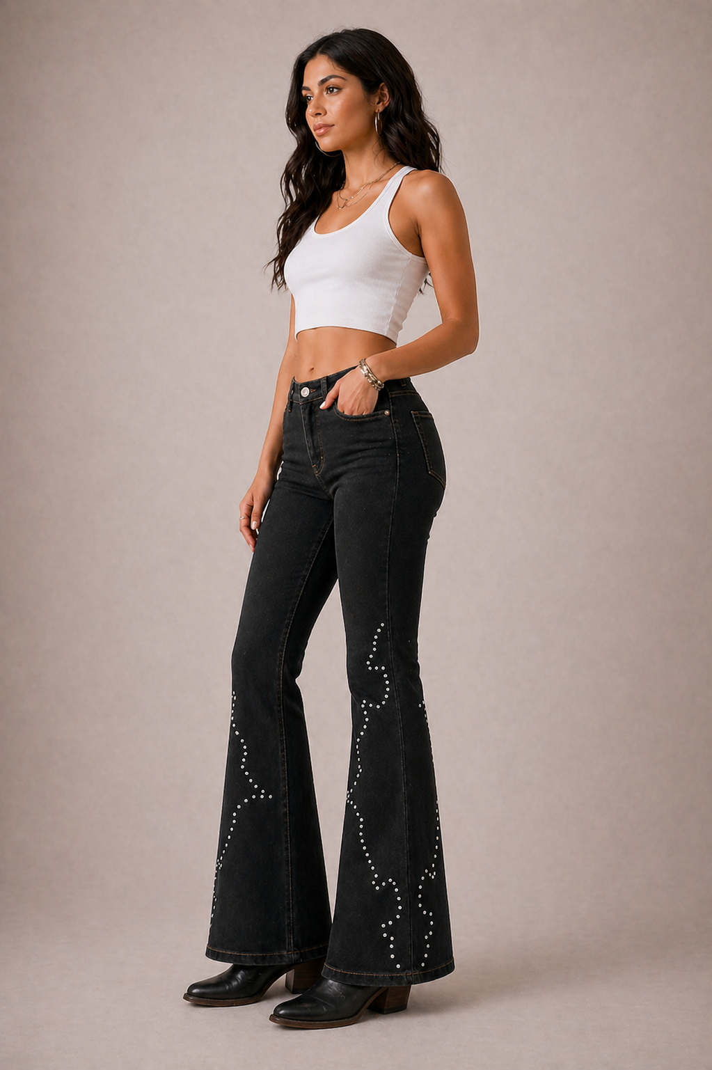Santa Fe Boot Cut Stretch Jean - Black Denim GJG DENIM