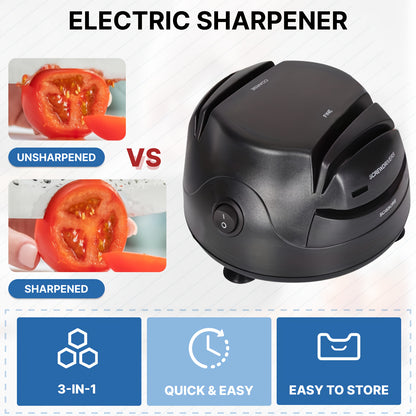 [Professional Knife Sharpener] WANVOAPLS Professional Electric Knife Sharpener 28D-4 Model - 4-Slot Sharpening System, Dual Voltage (36V-100V) with US Plug, ABS Material - Ideal for Kitchen Knives and Utensils | Modern Kitche NovaCart