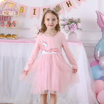 Charming Long Sleeve Tulle Dresses for Girls - Perfect for Winter Parties (Ages 3-12)