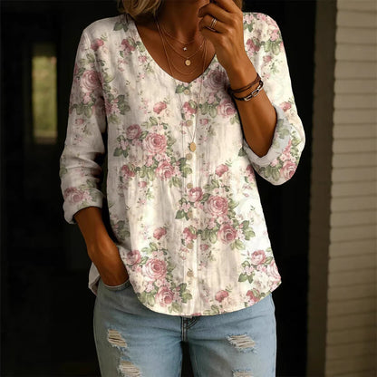 Women's Plus-Size Printed Cardigan – Boho Loose Fit 3/4 Sleeve Top FitiqueFit