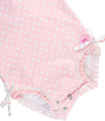 Baby Girls UPF 50+ Sun Protection Gingham Printed Long Sleeve One Piece Rash Guard Swimsuit with Zipper