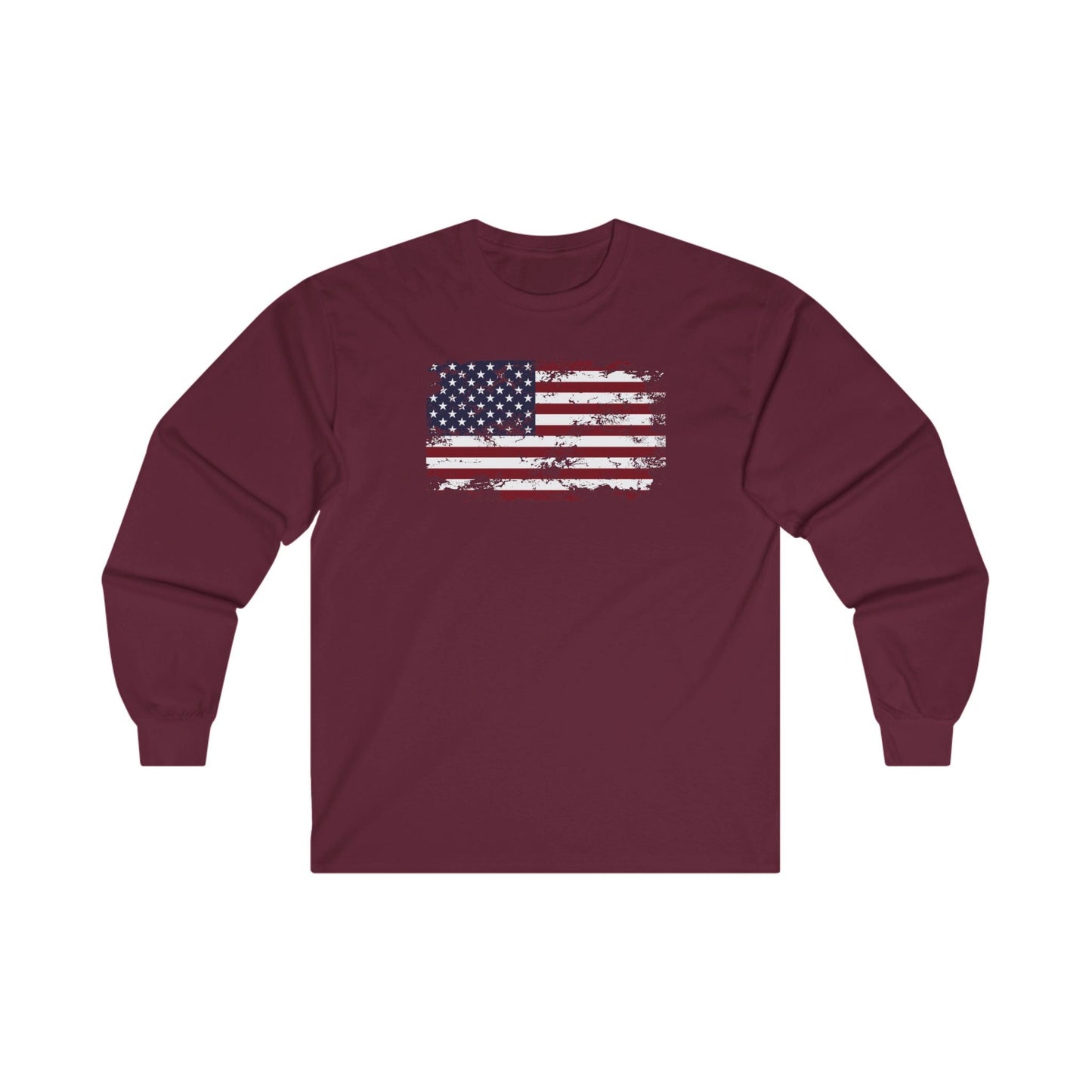 Vintage Style American Flag Long Sleeve Tee The Devil's Pickle