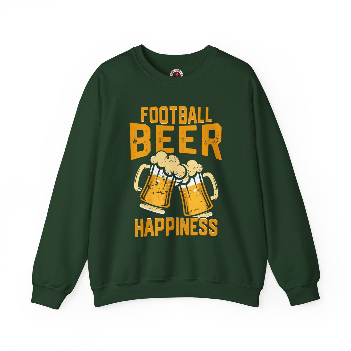 Football Beer and Happiness Crewneck Sweatshirt The Devil's Pickle