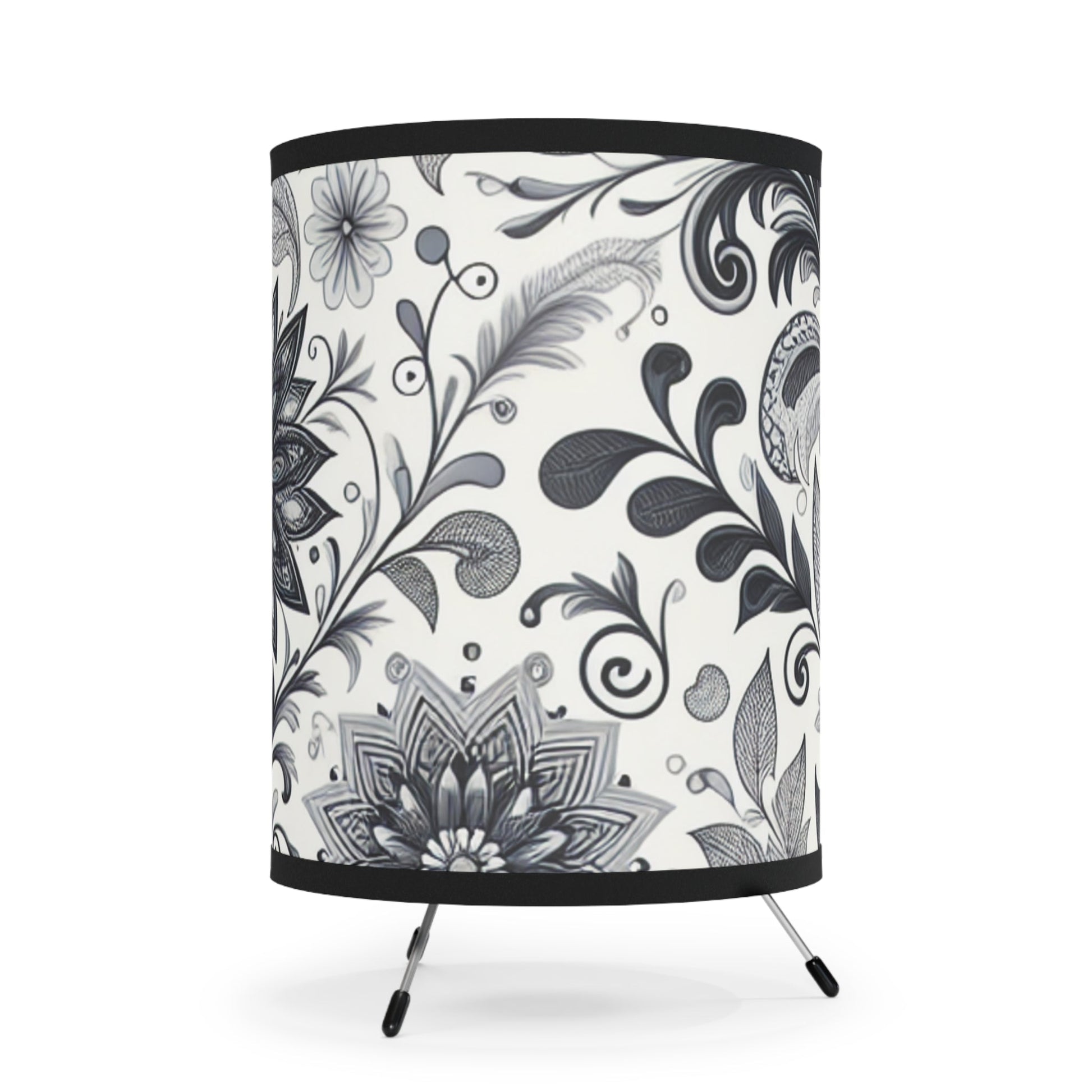 Elegant Floral Tripod Lamp, Home Decor, Accent Lighting, Modern Design, Bedroom Lighting, Living Room Decor, Unique Gift Grayceful LLC