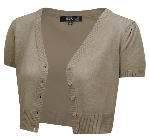 Cropped Bolero Knit Sweater Cardigan Short Sleeve Shop Style & More | Fresh Looks, Everyday Deals & Free Shipping
