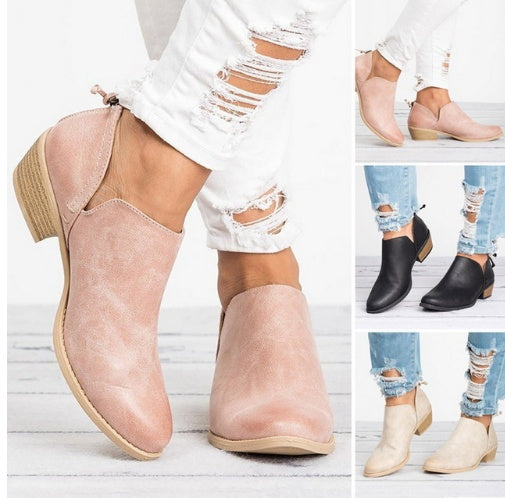 Autumn Women Shoes Retro High Heel Ankle Boots Pi-Mart