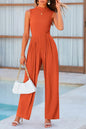Mock Neck Sleeveless Wide Leg Jumpsuit New Era Fashion LLc