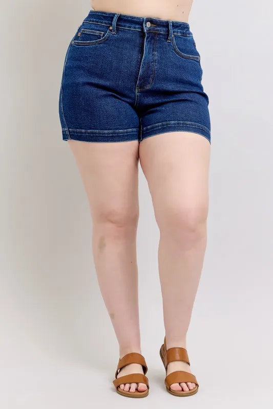 Judy Blue Full Size High Waist Tummy Control Denim Shorts Plus Size New Era Fashion LLc