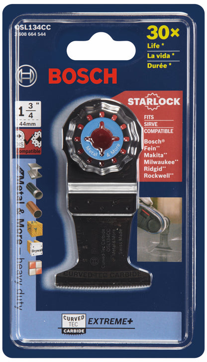 BOSCH OSL134CC 1-3/4 In. Starlock® Oscillating Multi-Tool Curved-Tec Carbide Extreme Plunge Blade VM Hardware