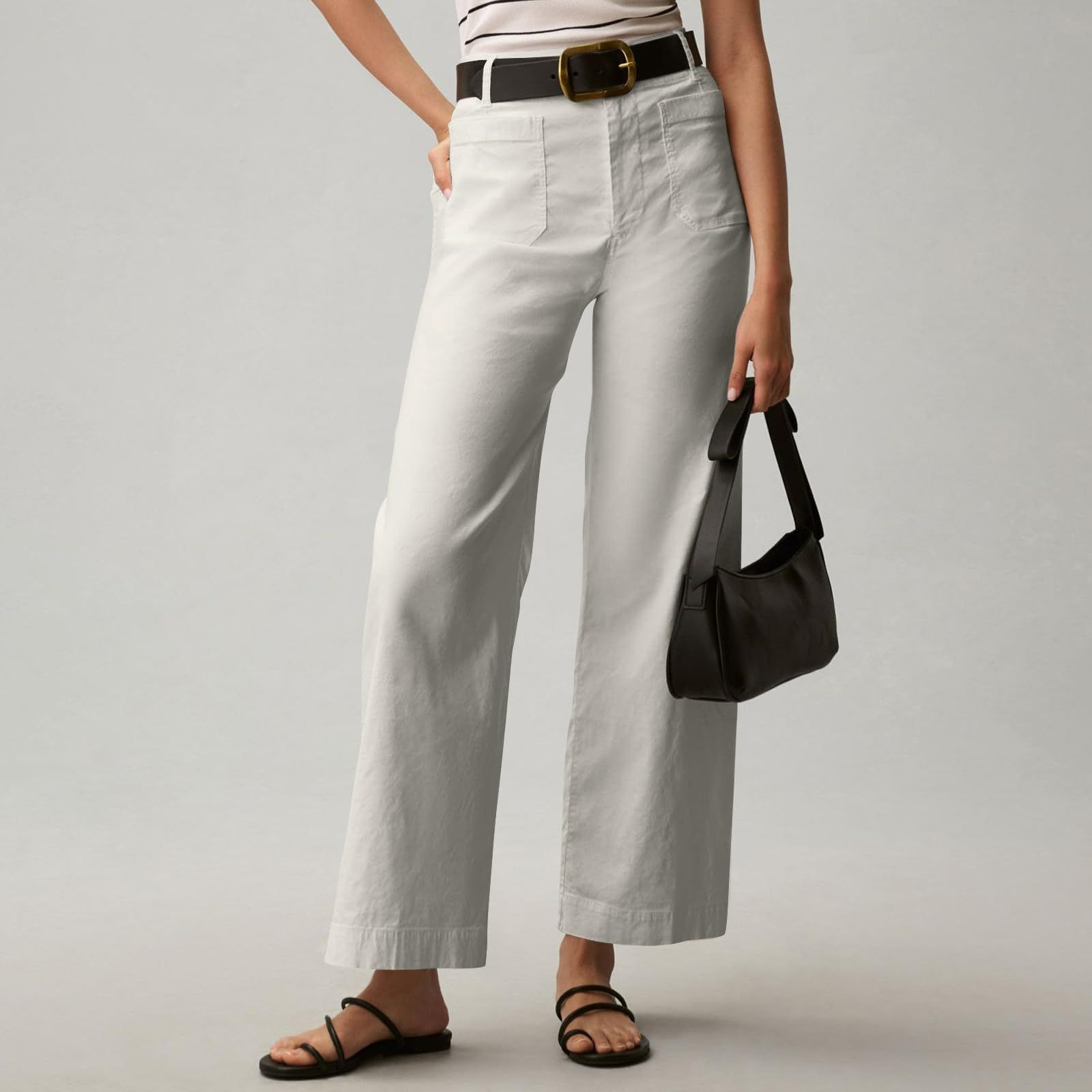 Plus Size High Waisted Slimming Solid Color Suit Pants FitiqueFit