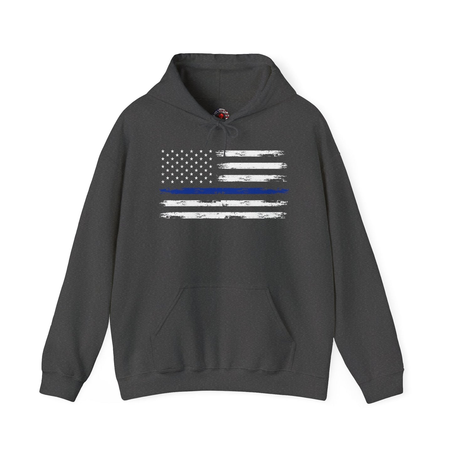 Thin Blue Line American Flag Hooded Sweatshirt The Devil's Pickle