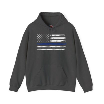 Thin Blue Line American Flag Hooded Sweatshirt The Devil's Pickle