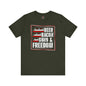 Beer Bacon Guns and Freedom T-Shirt The Devil's Pickle