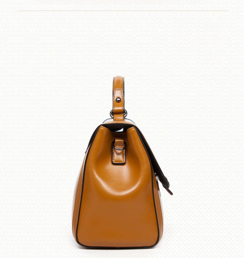 Luxury Genuine Leather Fashion Handbag for Cowgirls - Premium Black & Retro Brown Country in My Heart