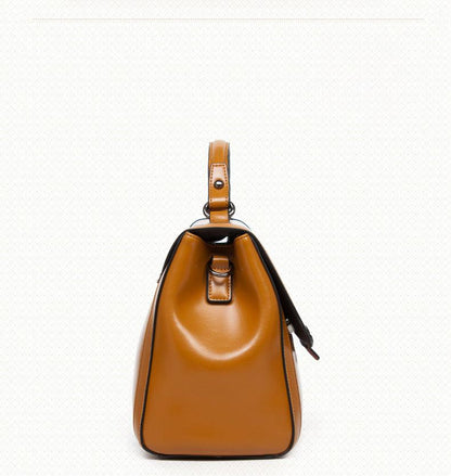 Luxury Genuine Leather Fashion Handbag for Cowgirls - Premium Black & Retro Brown Country in My Heart