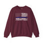 Thin Blue Line American Flag Crewneck Sweatshirt The Devil's Pickle
