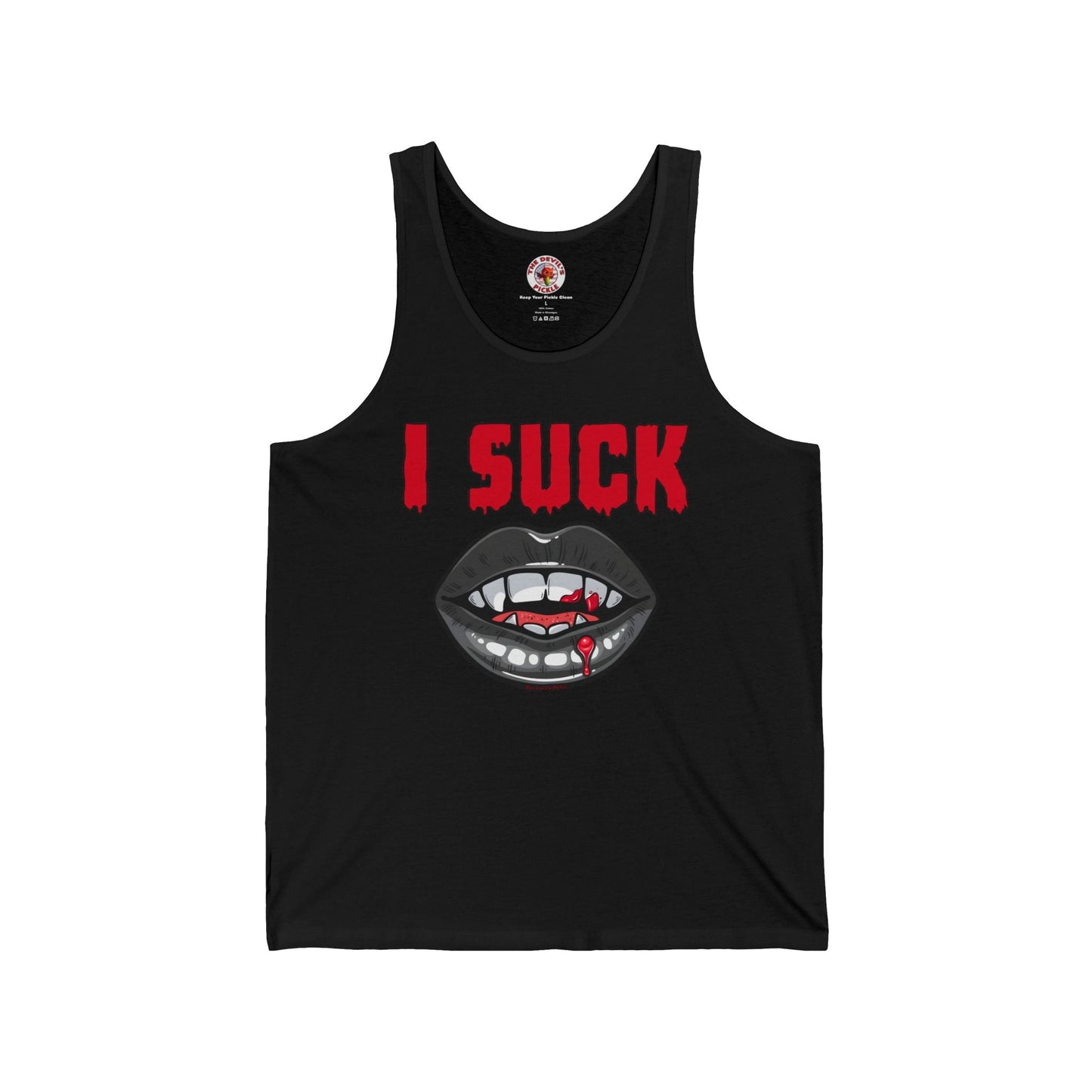 I Suck Tank Top The Devil's Pickle