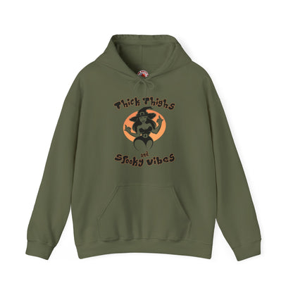 Thick Thighs and Spooky Vibes Hooded Sweatshirt The Devil's Pickle
