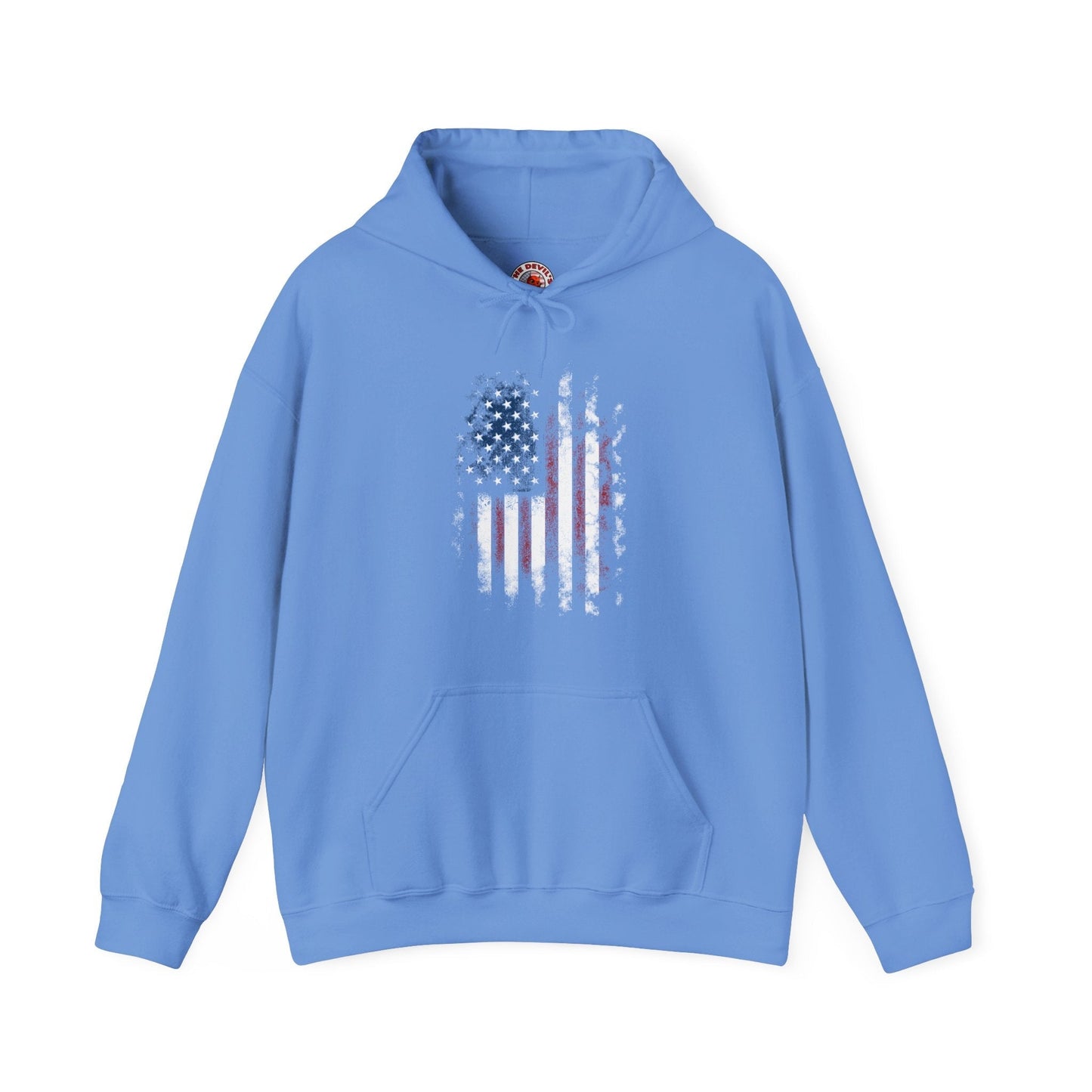 Distressed American Flag Hooded Sweatshirt The Devil's Pickle