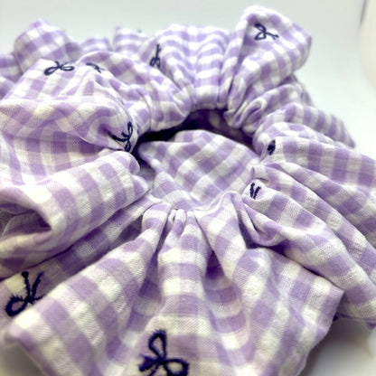 Purple Bow Gingham Scrunchie Enchanted Scrunch
