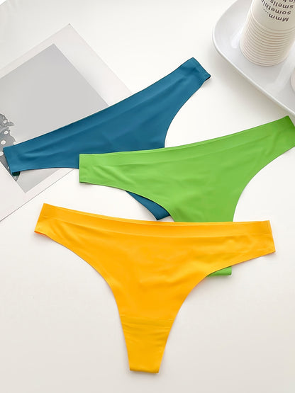 7P7008# Thin Breathable Comfortable Seamless Low-Rise Thong Panties, Seven-Pack NovaCart