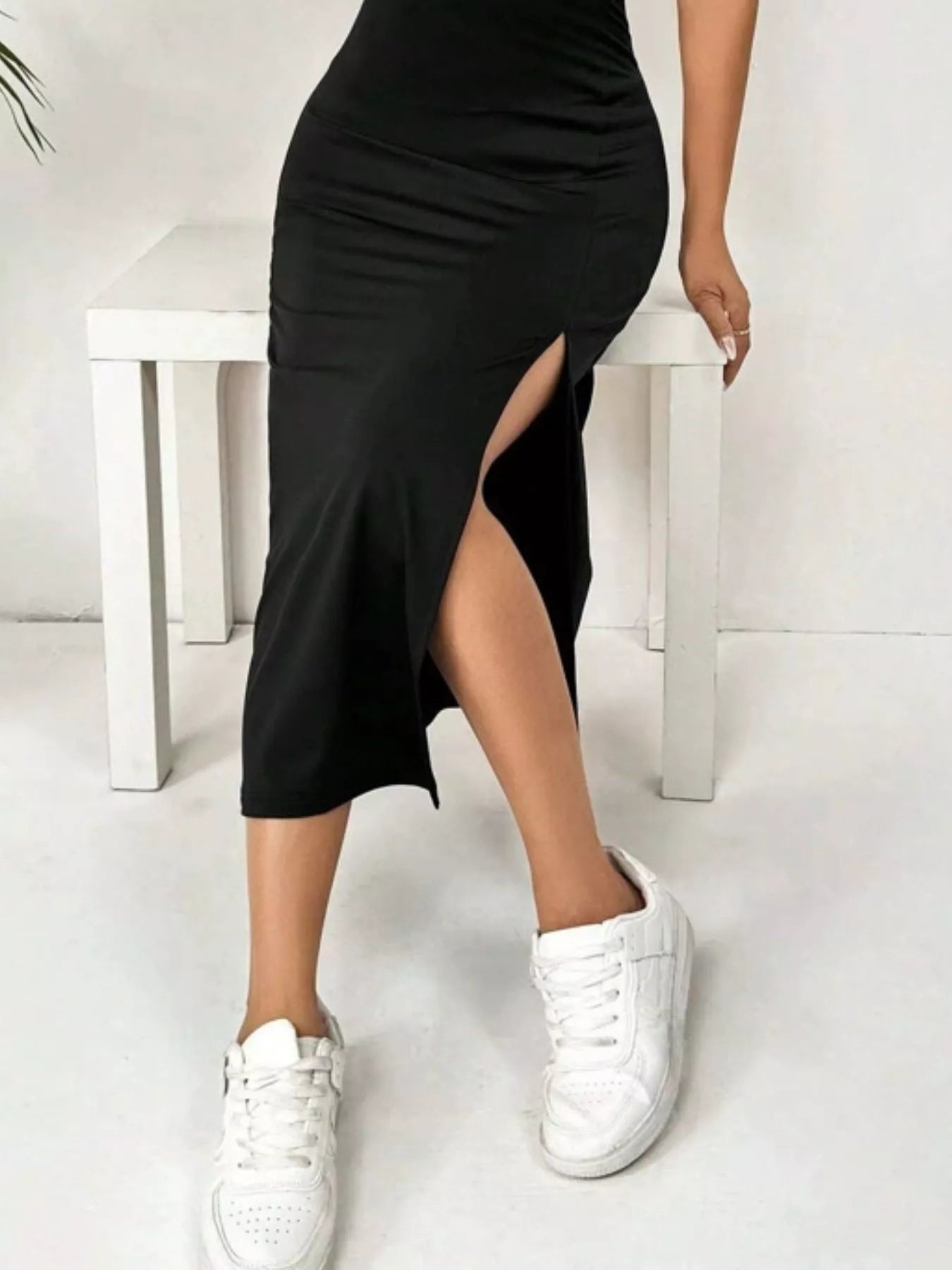 Slit Spaghetti Strap Midi Dress New Era Fashion LLc