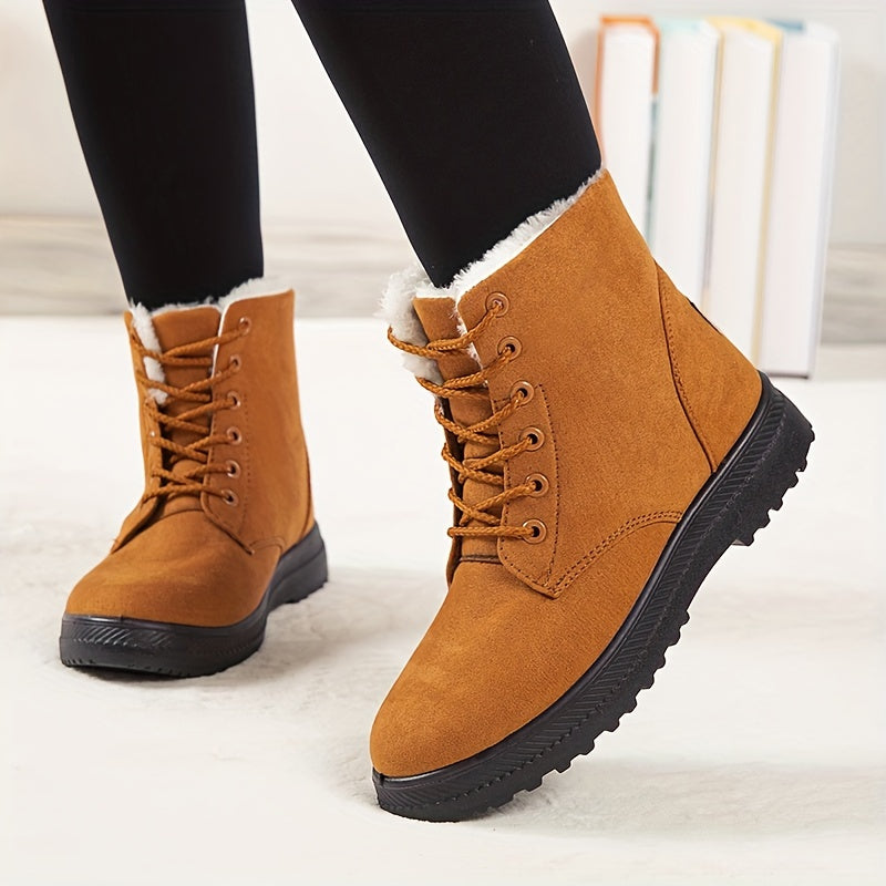 Women'S Winter Boots - Slip-Resistant PU Sole, Lace-Up Closure, Cushioned Insole - Cold Weather Boots for Everyday & Formal Outfits - Extended Sizes Up to US Women'S 44 (EU 43) - Boots for Winter Adventures, Y Terrain Footwea NovaCart