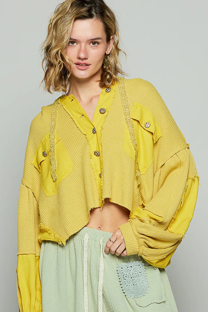 POL Raw Hem Cropped Hooded Jacket West2East Surf
