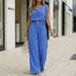 Women's Off-Shoulder Sleeveless Wide-Leg Jumpsuit – High Waist with Belt FitiqueFit