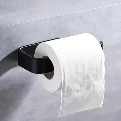 2-Pack: No-Drill Self-Adhesive Toilet Paper Holder – Black & White