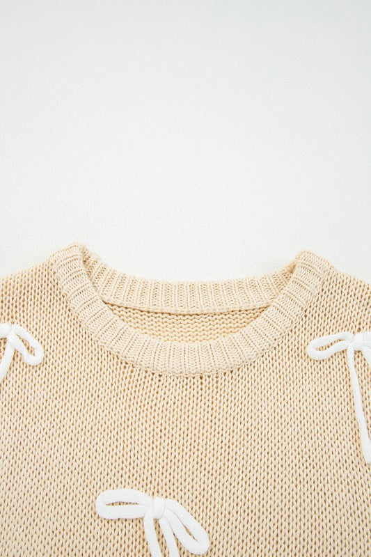 Solid Bow Applique Cap Sleeve Sweater Shop Style & More | Fresh Looks, Everyday Deals & Free Shipping