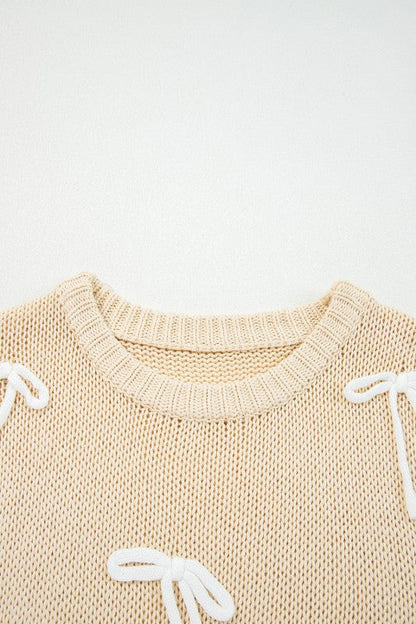 Solid Bow Applique Cap Sleeve Sweater Shop Style & More | Fresh Looks, Everyday Deals & Free Shipping