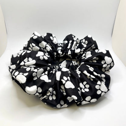 Black and White Paw Print Scrunchie Enchanted Scrunch