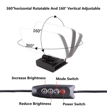 Mini Video Light Conference Live Streaming Kit Webcam Vlog Photography Fill Lamp Selfie Adjustable Portable LED Luz Microphone