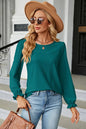 🌸 Round Neck Flounce Sleeve T-Shirt FitiqueFit