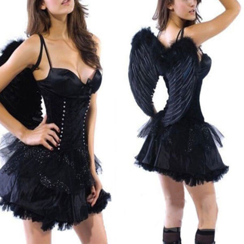 Adult 4 Color Outfit Angel Wing Dress Up Costume Fashion Girls Feather Fairy Pretty Halloween Cosplay Wing Party Supplies