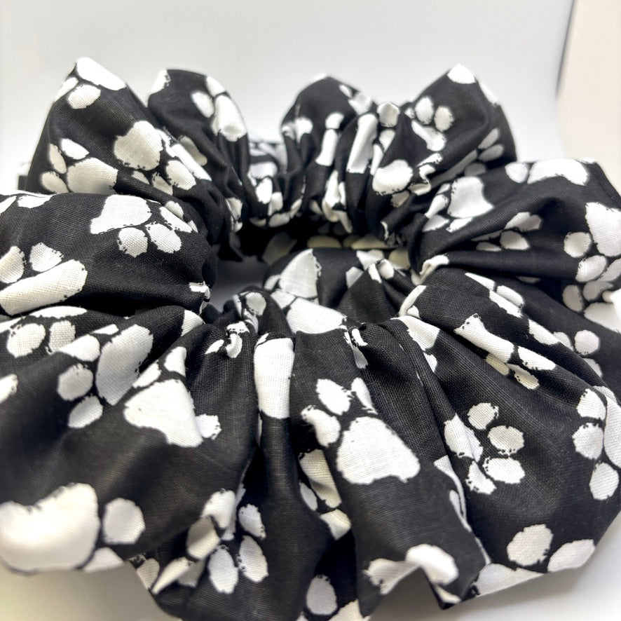 Black and White Paw Print Scrunchie Enchanted Scrunch