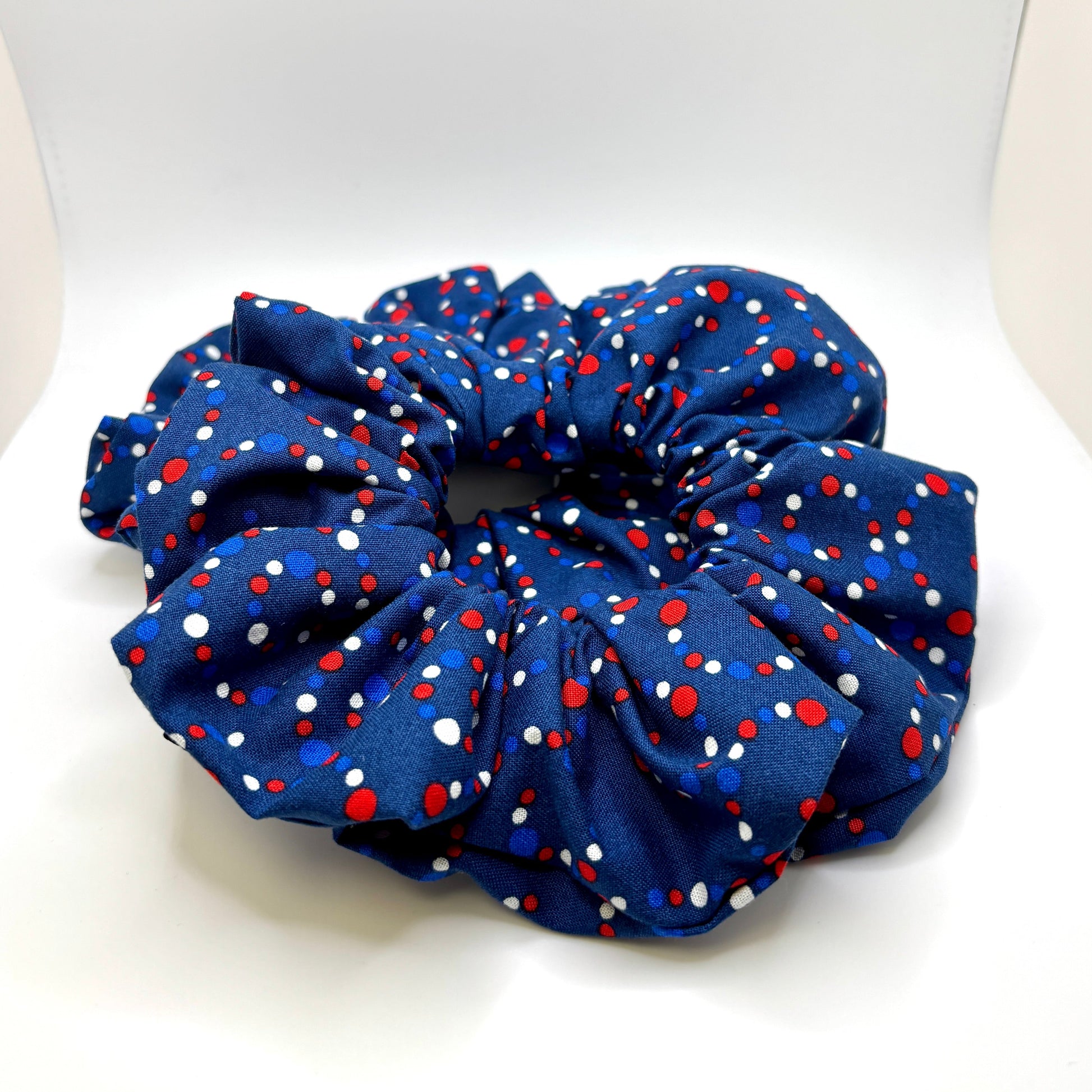 Navy Patriotic Dotted Scrunchie Enchanted Scrunch