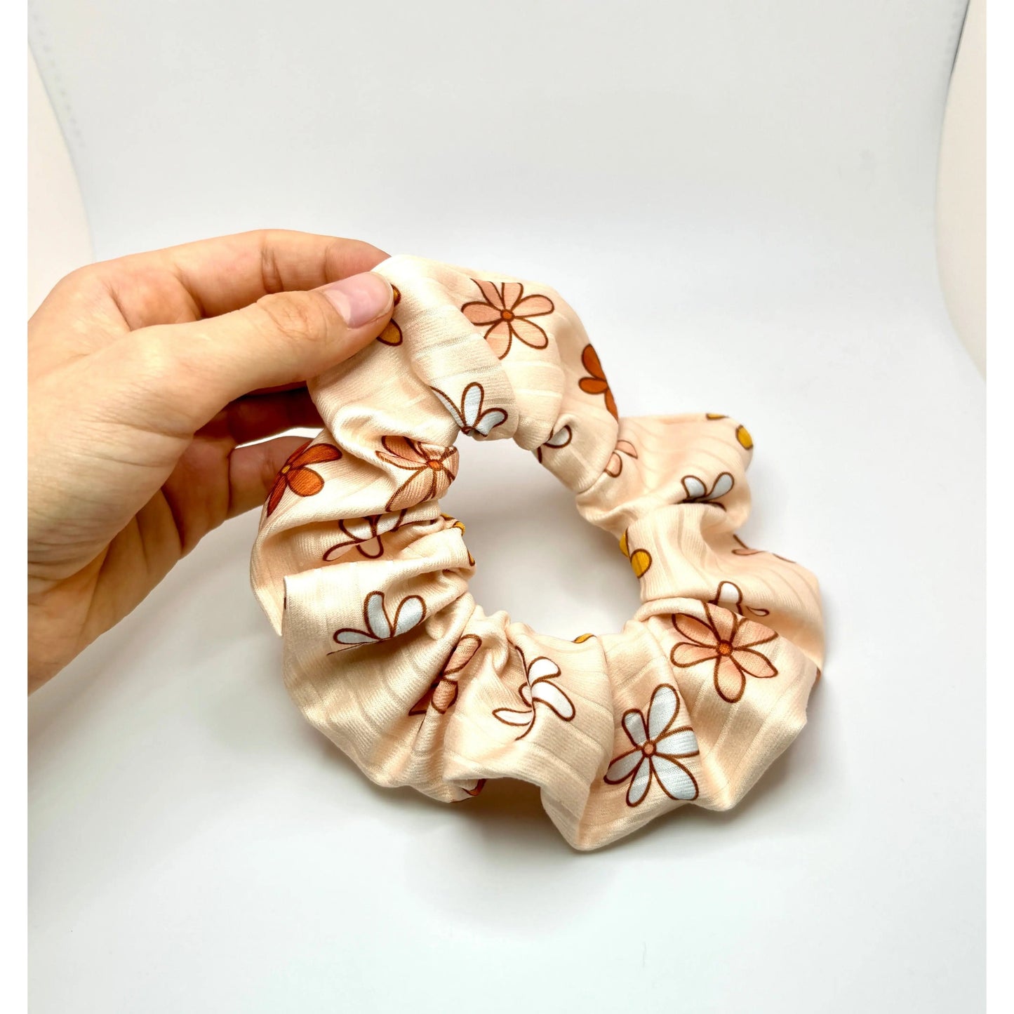 Mini Retro Flower Summer Ribbed Scrunchie Enchanted Scrunch