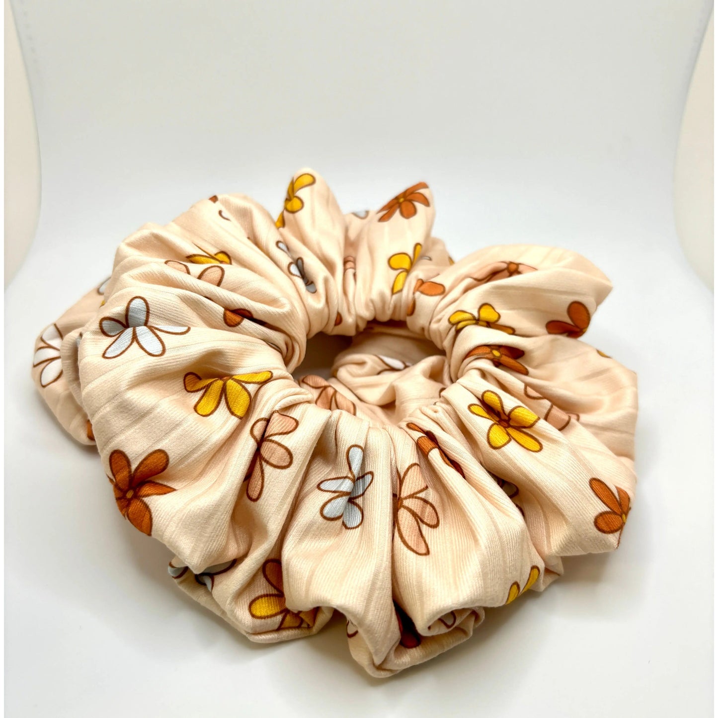 Retro Flower Summer Ribbed Scrunchie Enchanted Scrunch