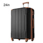 Hardshell Luggage Spinner Suitcase with TSA Lock Lightweight Expandable 24'' (Single Luggage) Black Brown + ABS + 24 Inch