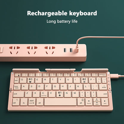 Mini Folding Keyboard Wireless Bluetooth-compatible Keyboard Foldable Keypad For Laptop Windows Android Tablet ipad Phone