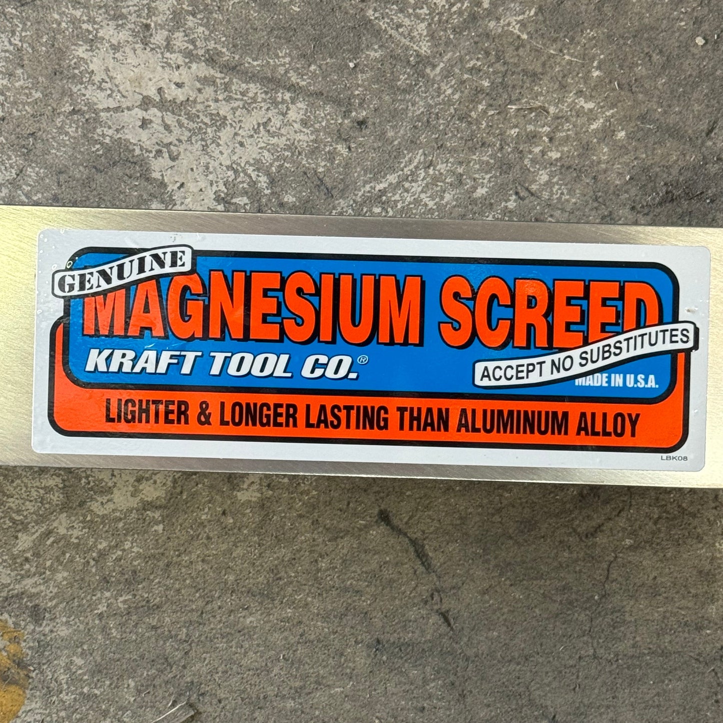 KRAFT TOOL CO. Magnesium Screed 240”x1-1/20”x3-1/2” CC620 PayWut