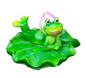 Floating Frog and Fish Pond Scenery Water Surface Decoration Water Fountain Resin