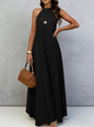 Women's Ice Silk Crinkle Sleeveless Swing Maxi Dress FitiqueFit
