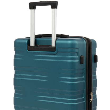 Hardshell Luggage Sets 3 Pcs Spinner Suitcase with TSA Lock Lightweight 20''24''28'' Navy + ABS