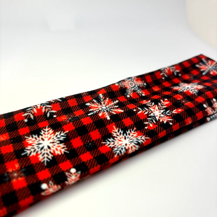 Snowflake Plaid Headband Enchanted Scrunch