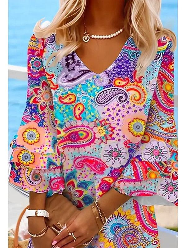Classic V-Neck Beach Dress Country in My Heart