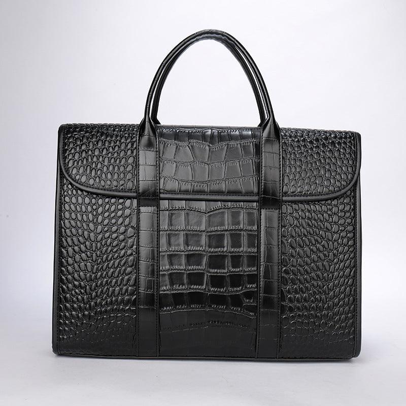 Exotic Croco Leather Laptop Bag - Luxury Genuine Cowhide for Stylish Women Country in My Heart