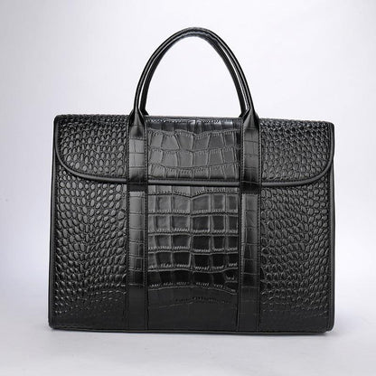 Exotic Croco Leather Laptop Bag - Luxury Genuine Cowhide for Stylish Women Country in My Heart